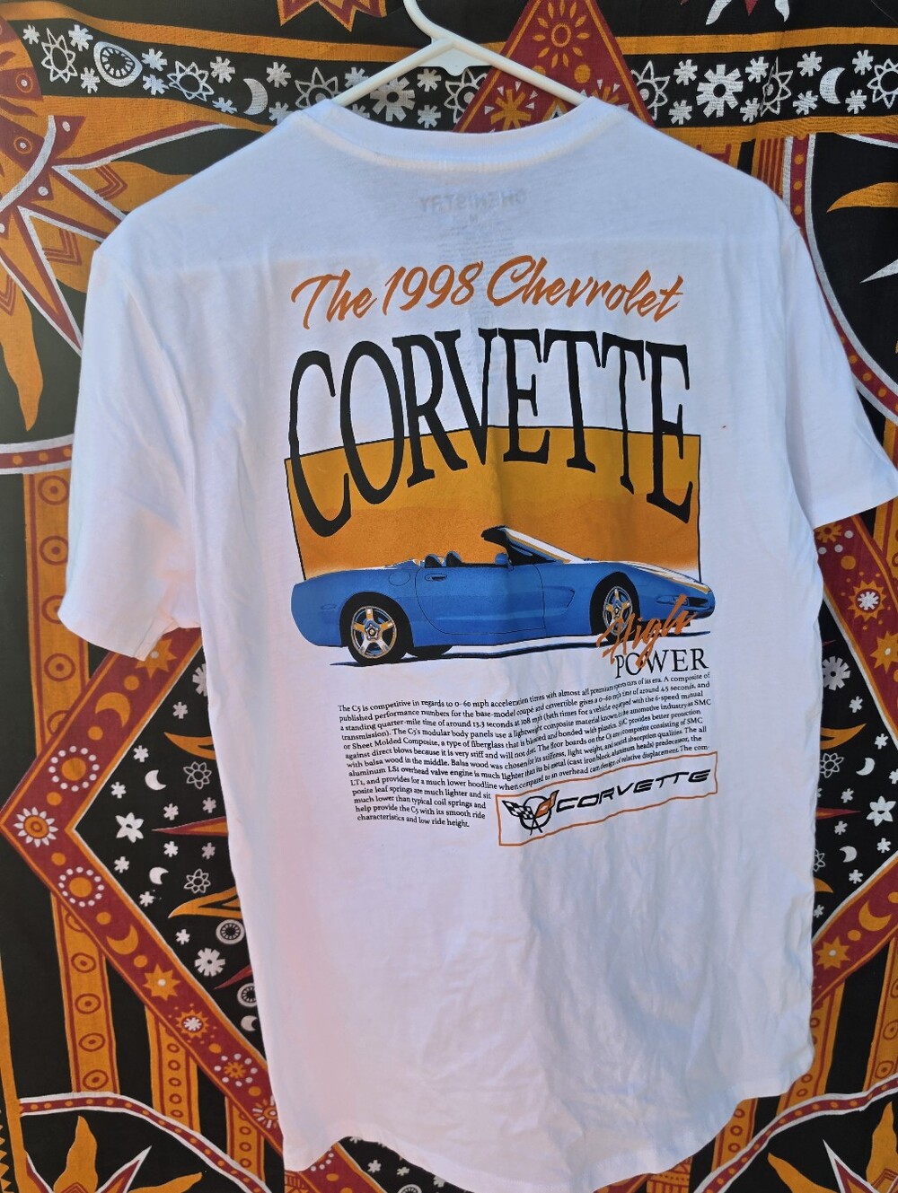 Chemistry 1998 Chevrolet Corvette C5 Convertible Graphic T-Shirt Men’s Medium